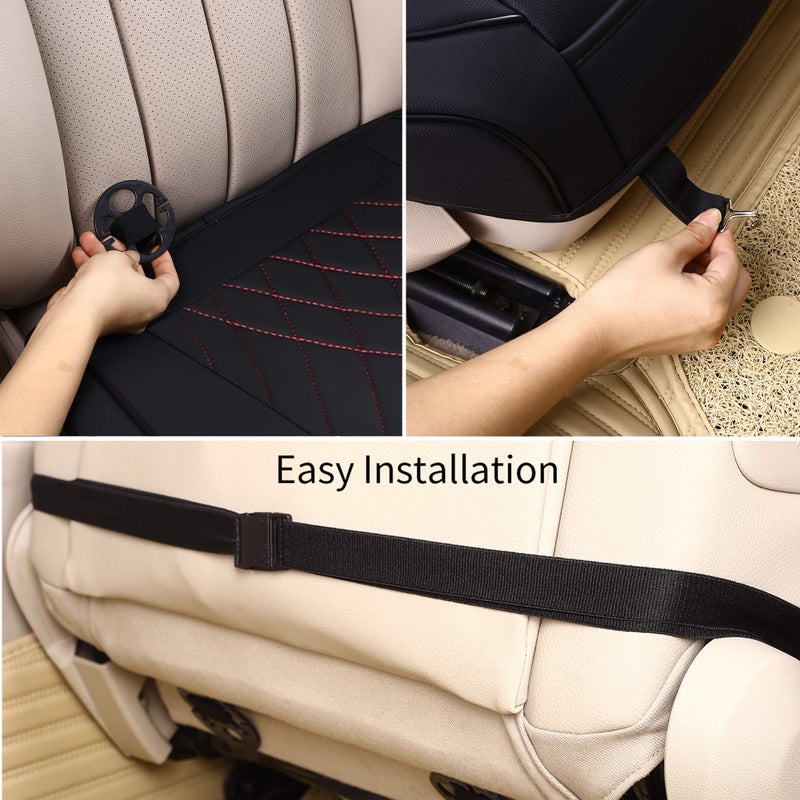 kingphenix Car Seat Cover: Easy to Install, Fits Most Cars, Vans, Trucks, and SUVs â€“ Black & Red Line - Image 5
